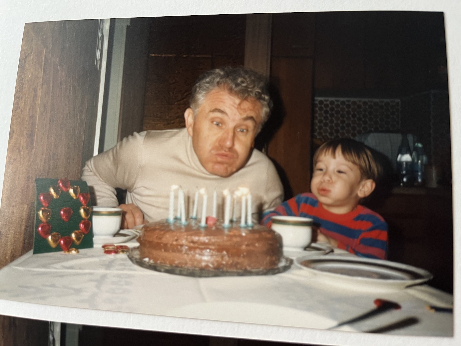 Željko e Michael da bambino mentre spengono le candeline